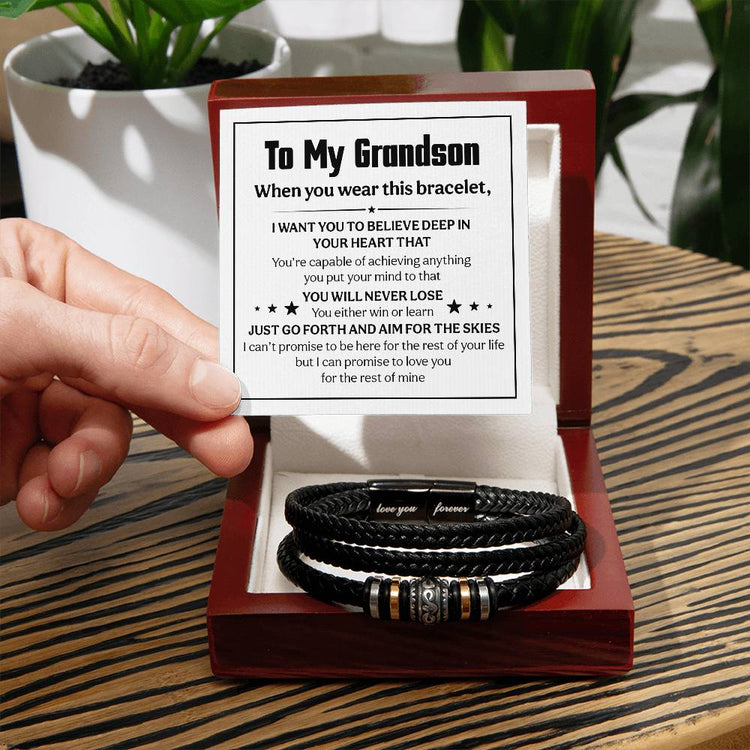 Love You Forever Believe Deep (To My Grandson) – Bracelet - Marlofy.com