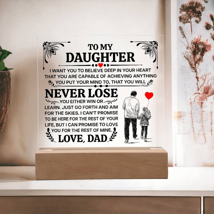 To My Daughter Promise – Acrylic Square - Marlofy.com