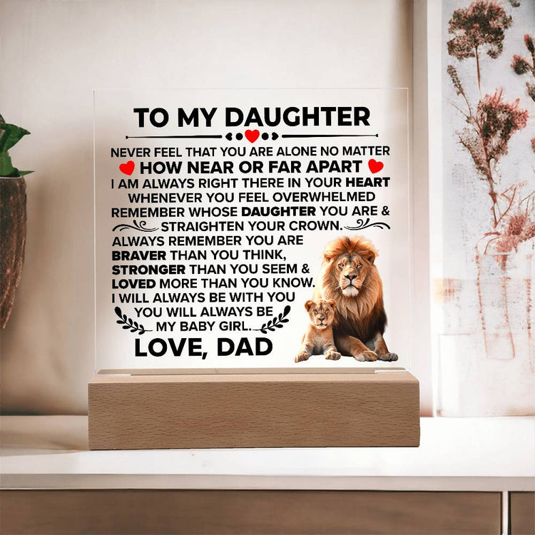 To My Daughter Braver – Acrylic Square - Marlofy.com