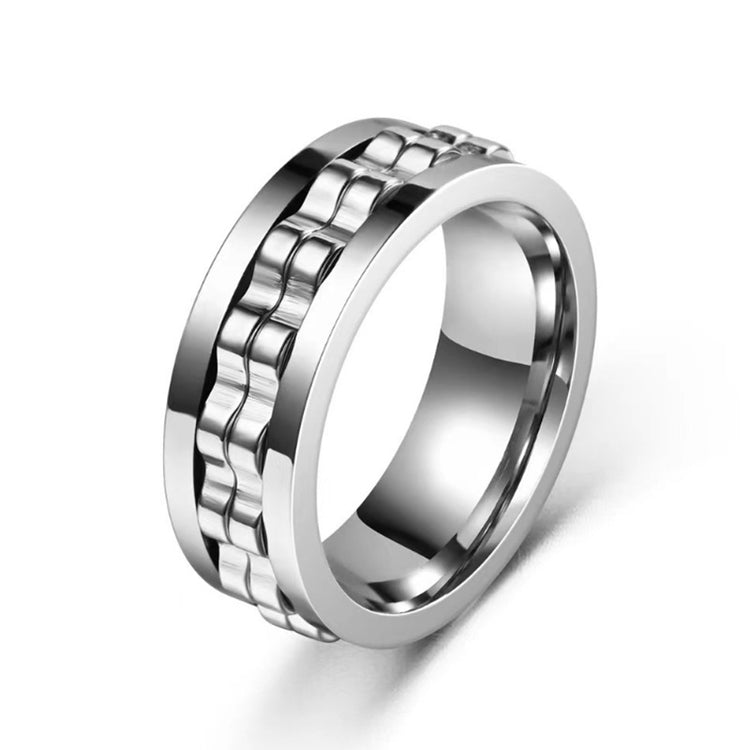 Stainless Steel Spinner Fidget Ring for Men - Marlofy.com