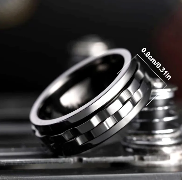 Stainless Steel Spinner Fidget Ring for Men - Marlofy.com