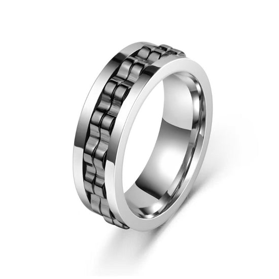 Stainless Steel Spinner Fidget Ring for Men - Marlofy.com