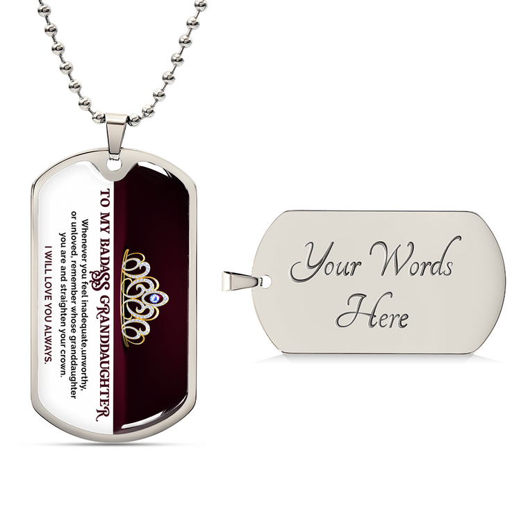 My Badass Granddaughter - Dog Tag Necklace - Marlofy.com