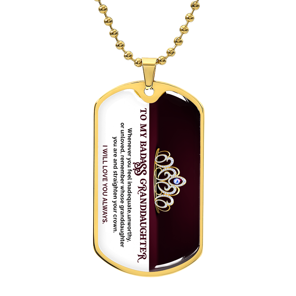 My Badass Granddaughter - Dog Tag Necklace - Marlofy.com
