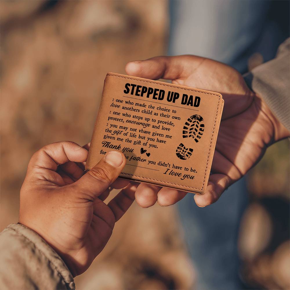 To My Stepdad Gift of Life – Leather Wallet - Marlofy.com