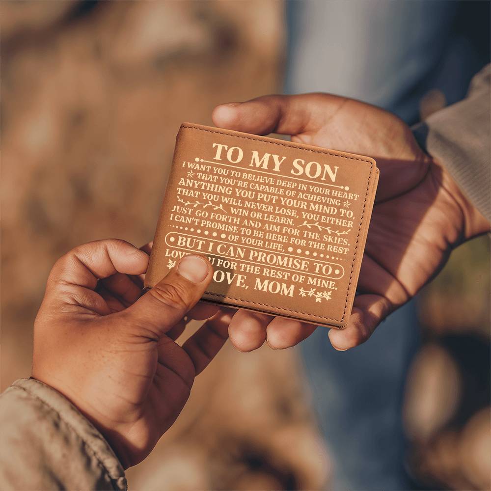 To My Son Promise (Yellow) – Leather Wallet - Marlofy.com