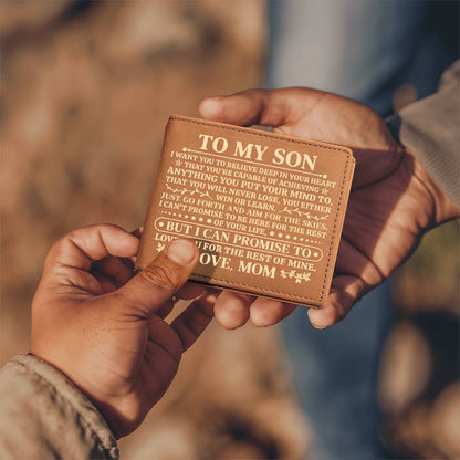 To My Son Promise (Yellow) – Leather Wallet - Marlofy.com