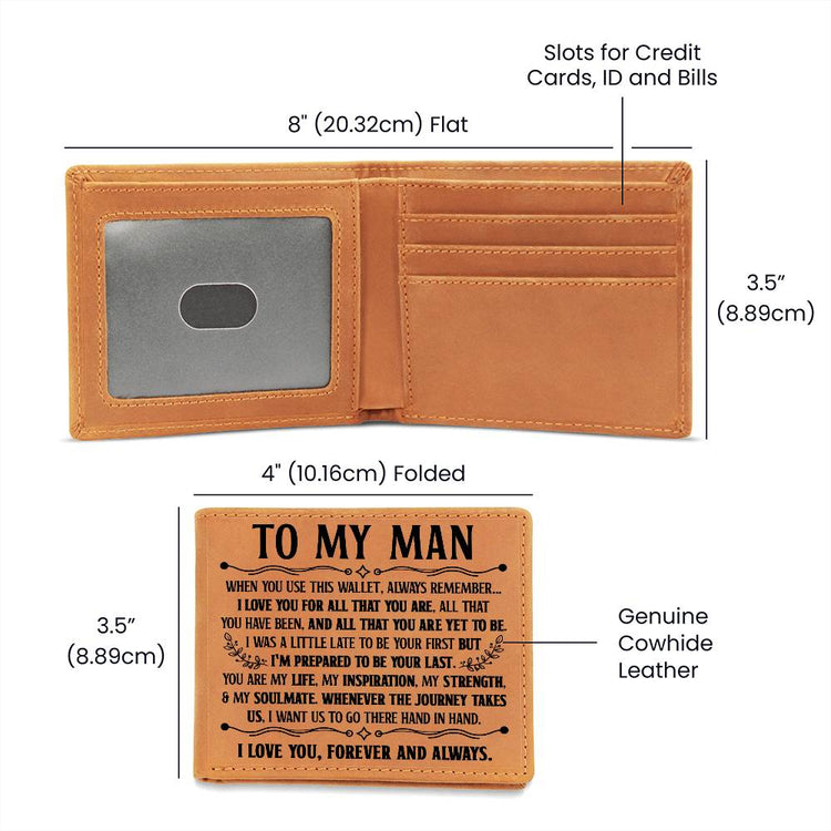 To My Man Inspiration (Black) – Leather Wallet - Marlofy.com