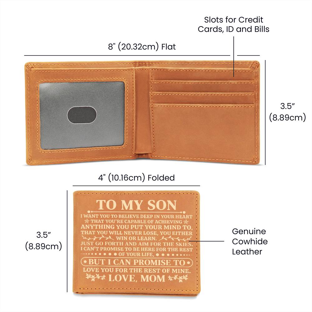 To My Son Promise (Yellow) – Leather Wallet - Marlofy.com