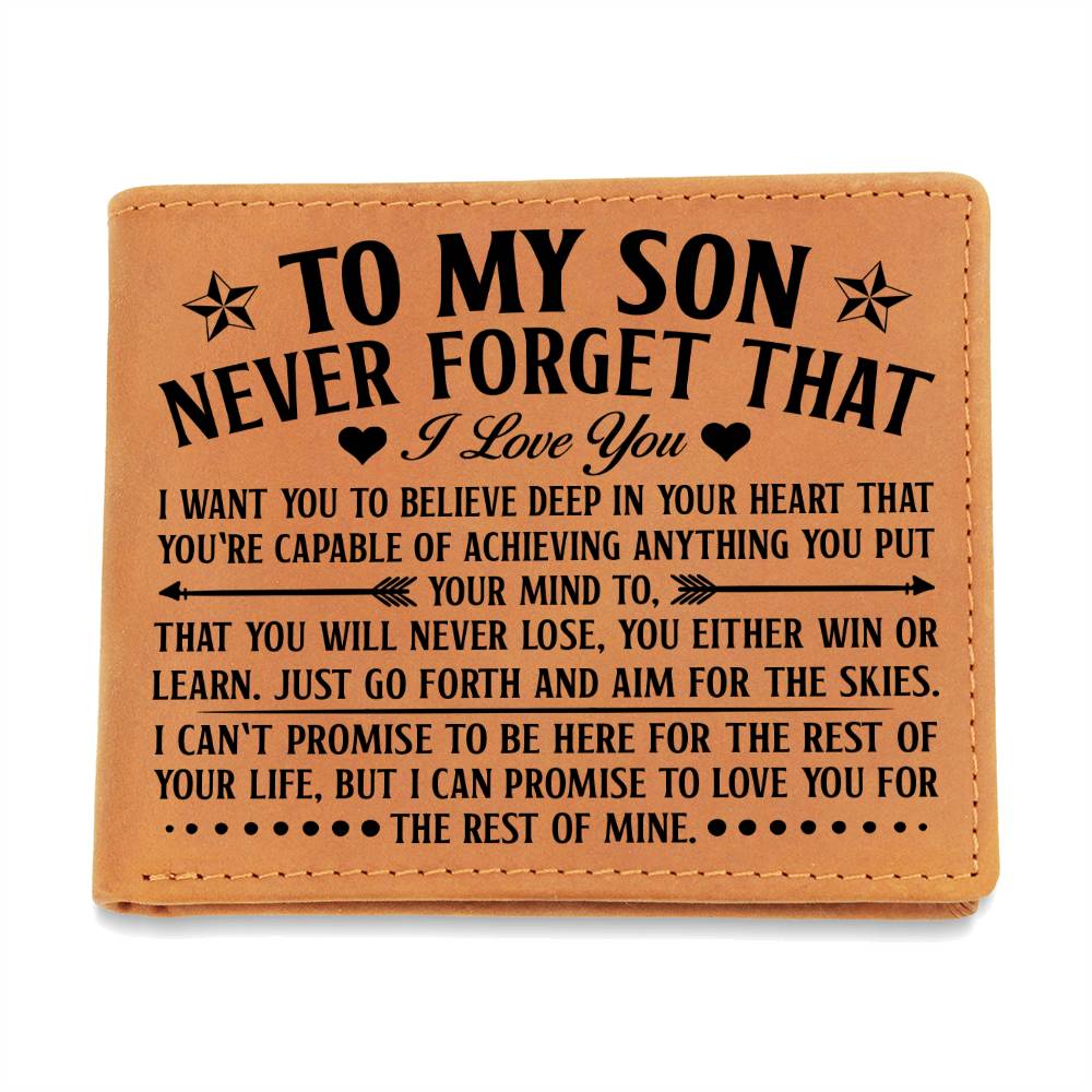To My Son Skies (Black) – Leather Wallet - Marlofy.com