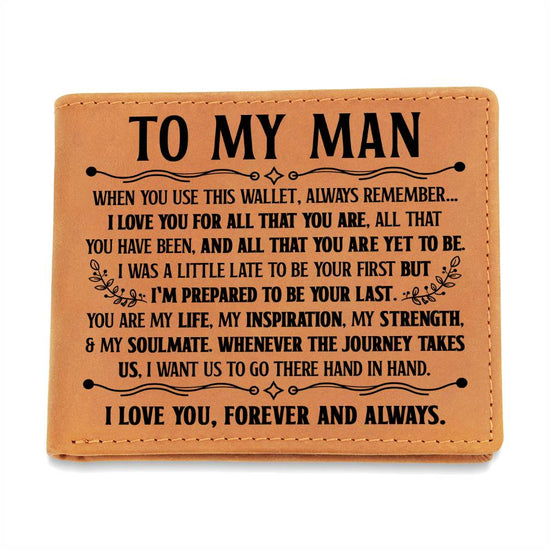To My Man Inspiration (Black) – Leather Wallet - Marlofy.com