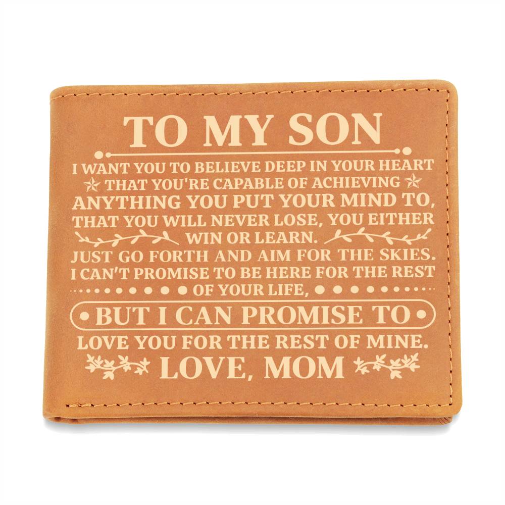 To My Son Promise (Yellow) – Leather Wallet - Marlofy.com