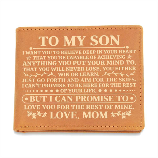 To My Son Promise (Yellow) – Leather Wallet - Marlofy.com