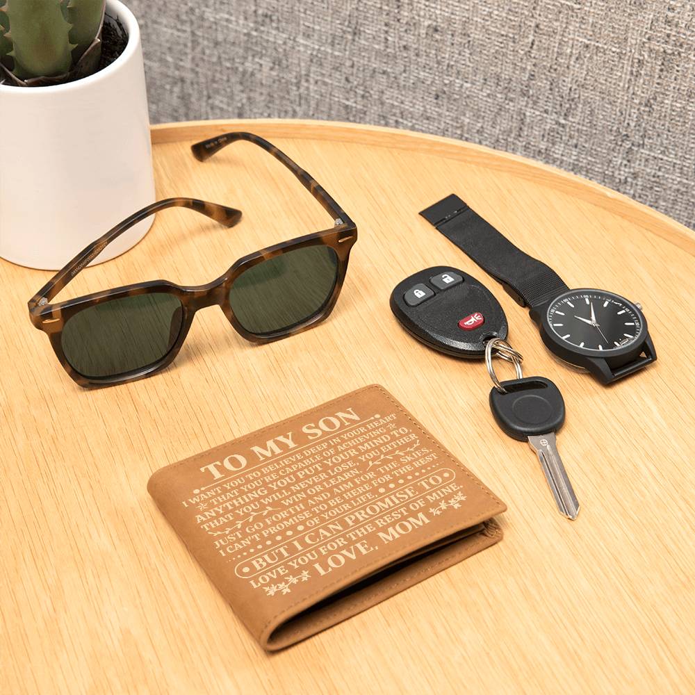 To My Son Promise (Yellow) – Leather Wallet - Marlofy.com