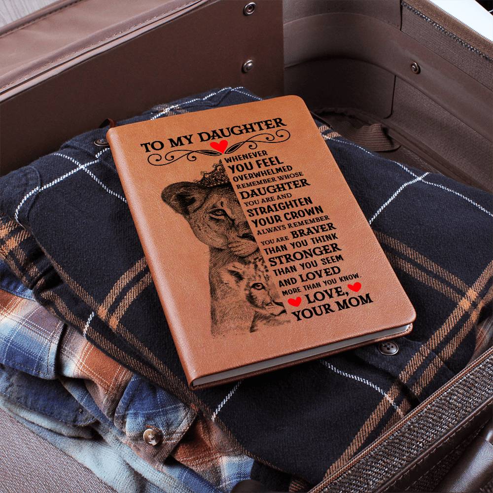 To My Daughter Lion Crown – Leather Journal - Marlofy.com