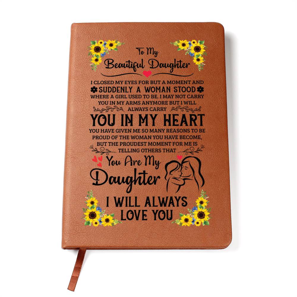 To My Daughter Proud – Leather Journal - Marlofy.com
