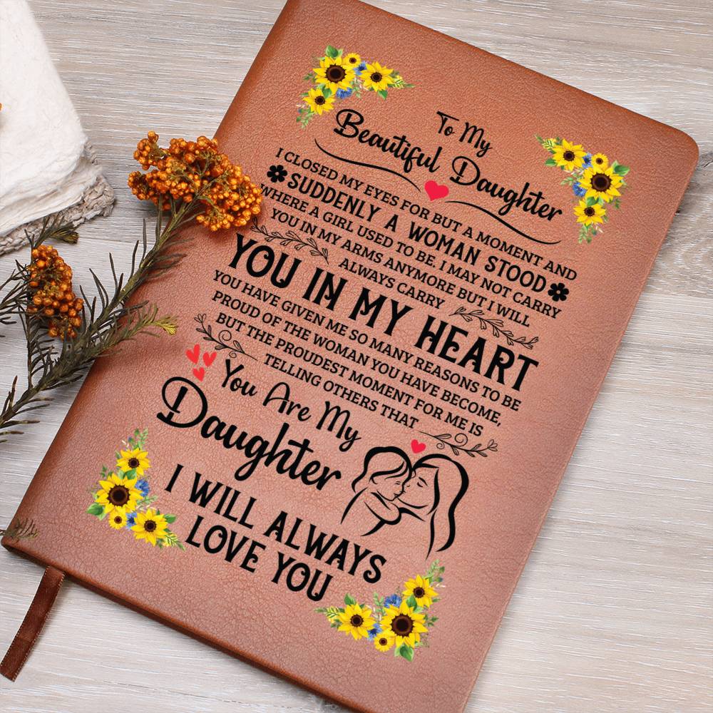 To My Daughter Proud – Leather Journal - Marlofy.com