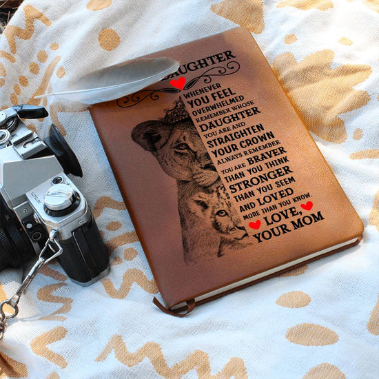 To My Daughter Lion Crown – Leather Journal - Marlofy.com