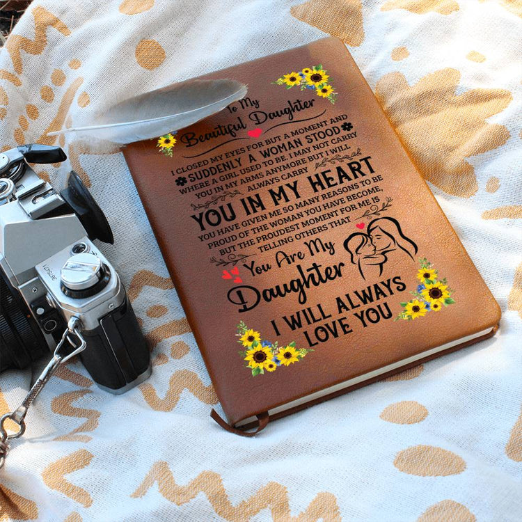 To My Daughter Proud – Leather Journal - Marlofy.com