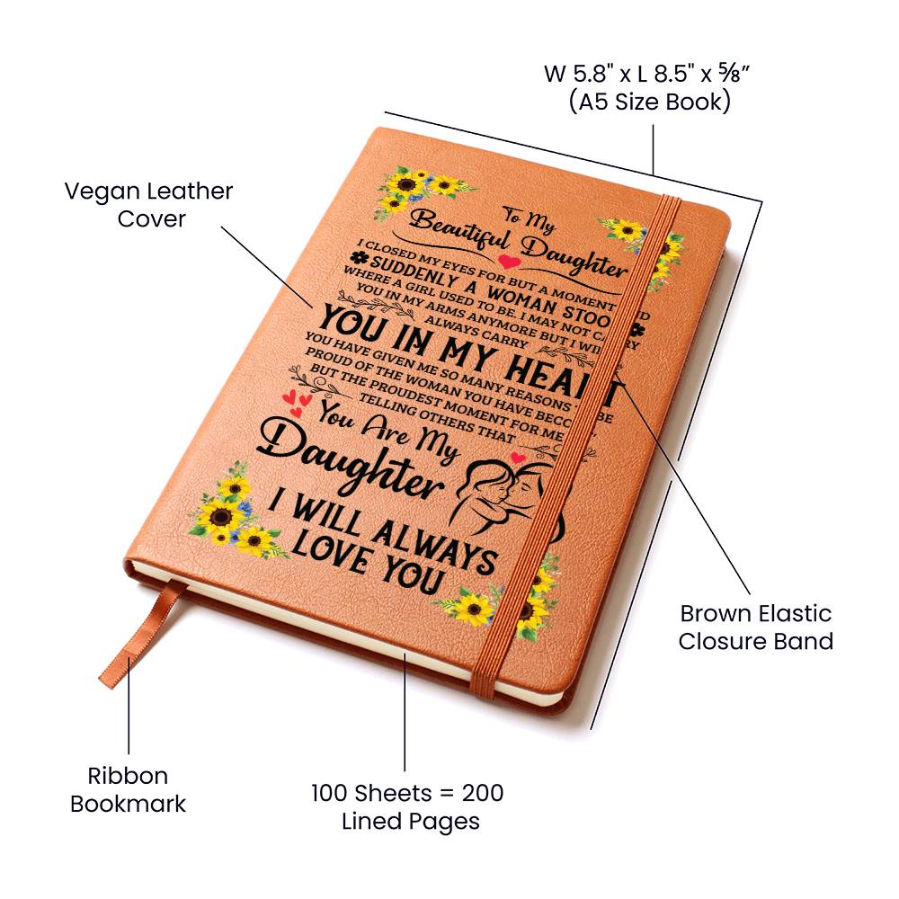 To My Daughter Proud – Leather Journal - Marlofy.com