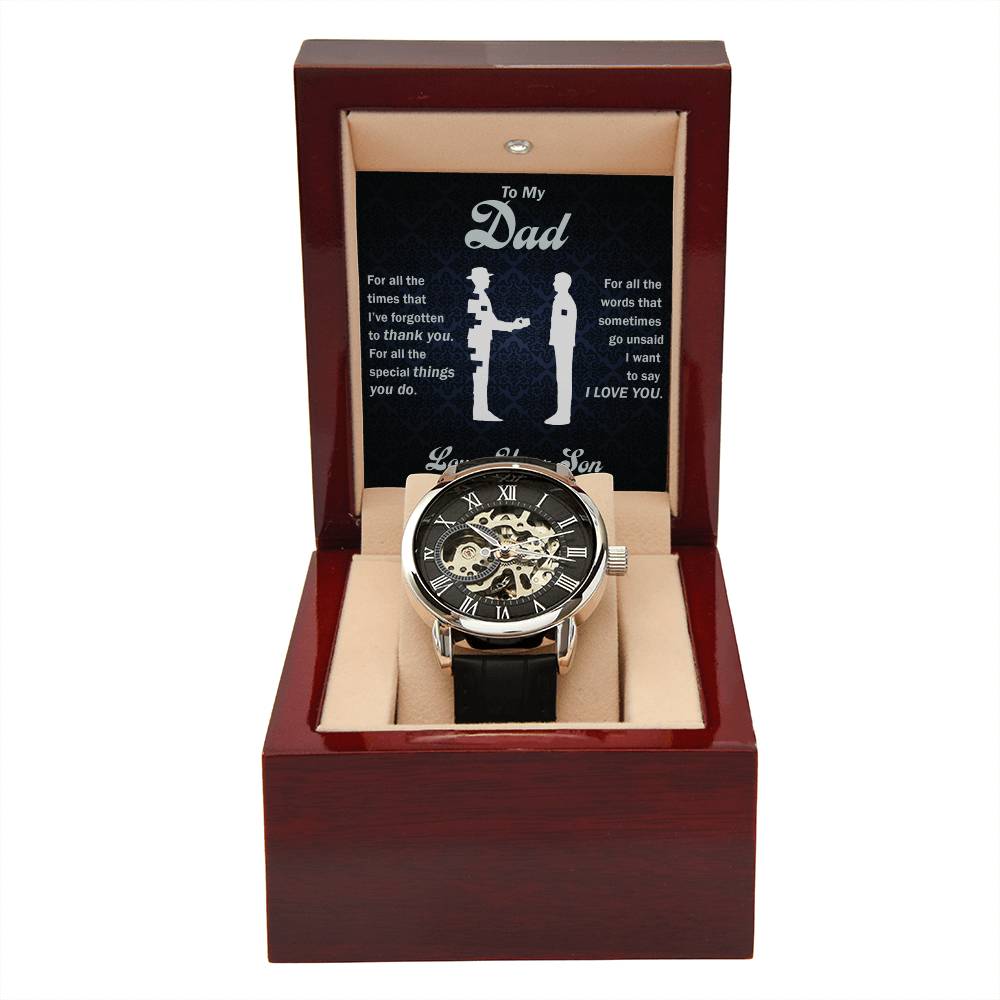 To My Dear Dad Always Remember I Love You – Openwork Watch - Marlofy.com