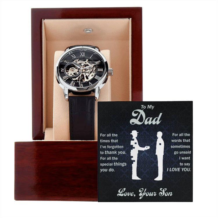 To My Dear Dad Always Remember I Love You – Openwork Watch - Marlofy.com