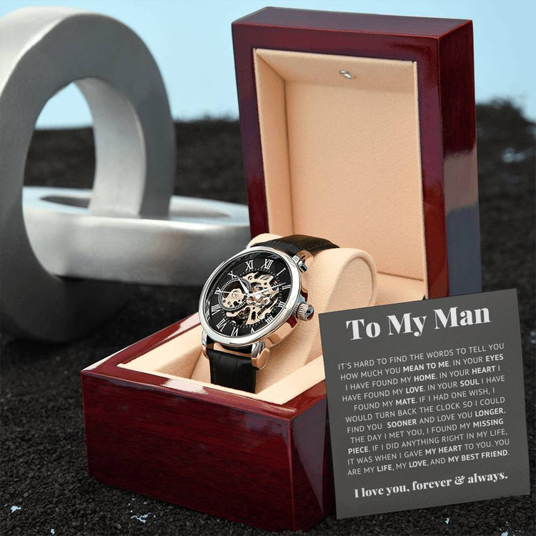 To My Man Life, Love, Best Friend – Luxury Openwork Watch - Marlofy.com