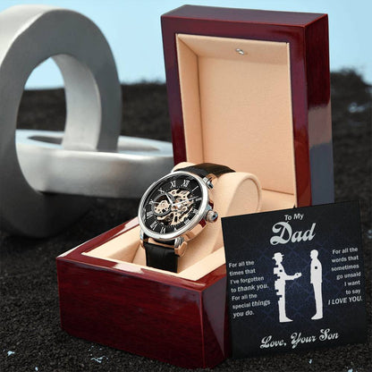 To My Dear Dad Always Remember I Love You – Openwork Watch - Marlofy.com