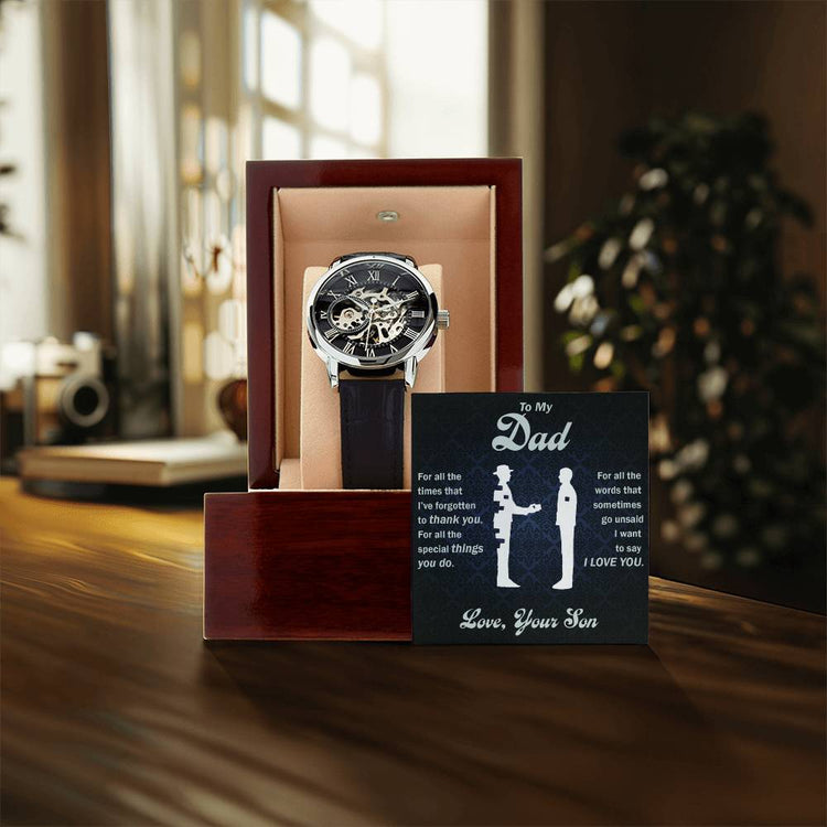 To My Dear Dad Always Remember I Love You – Openwork Watch - Marlofy.com
