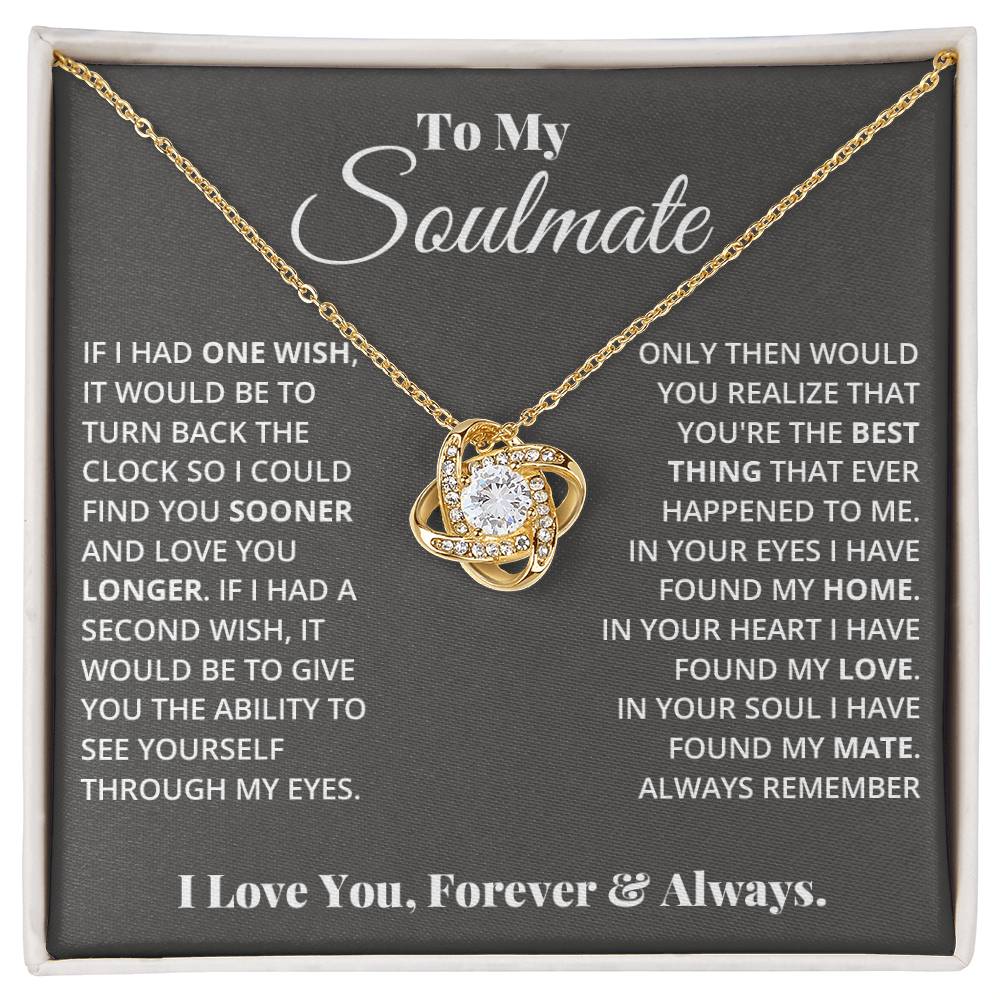 To My Soulmate - Love Knot Necklace - Marlofy.com