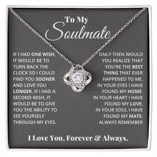 To My Soulmate - Love Knot Necklace - Marlofy.com