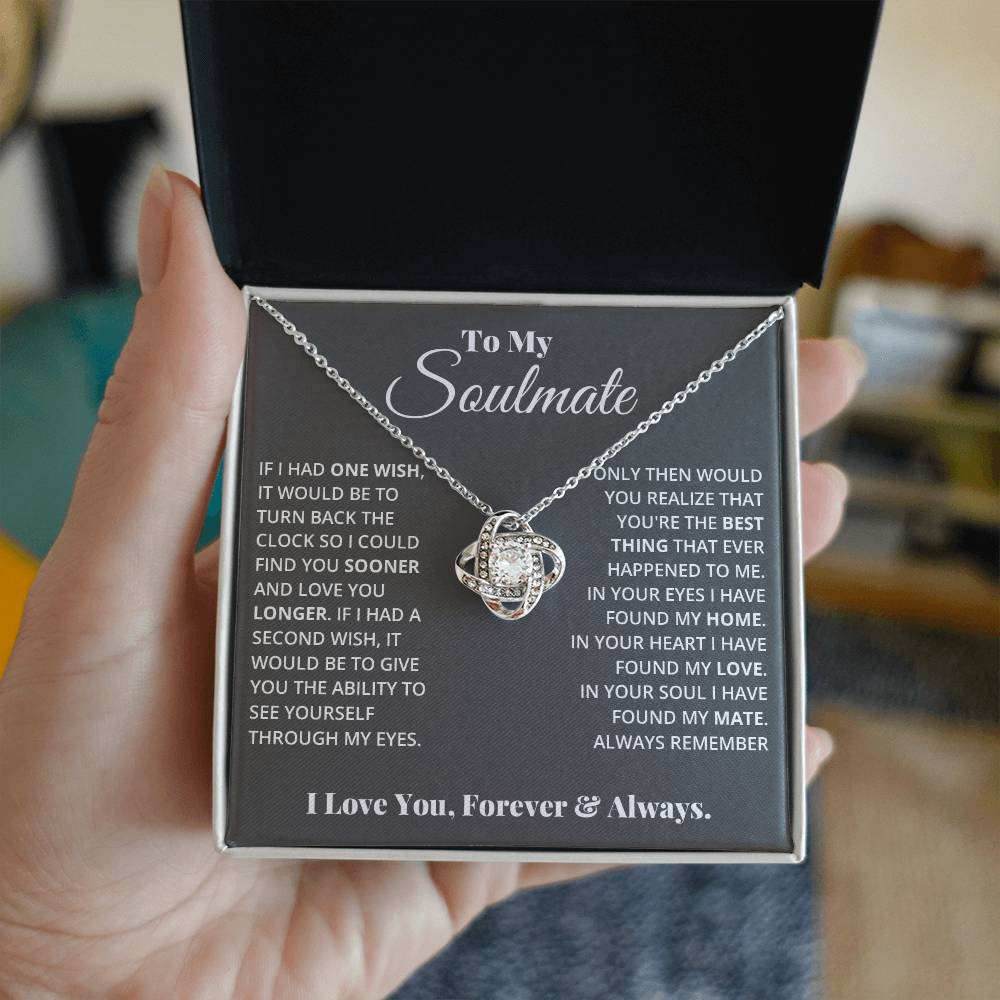 To My Soulmate - Love Knot Necklace - Marlofy.com