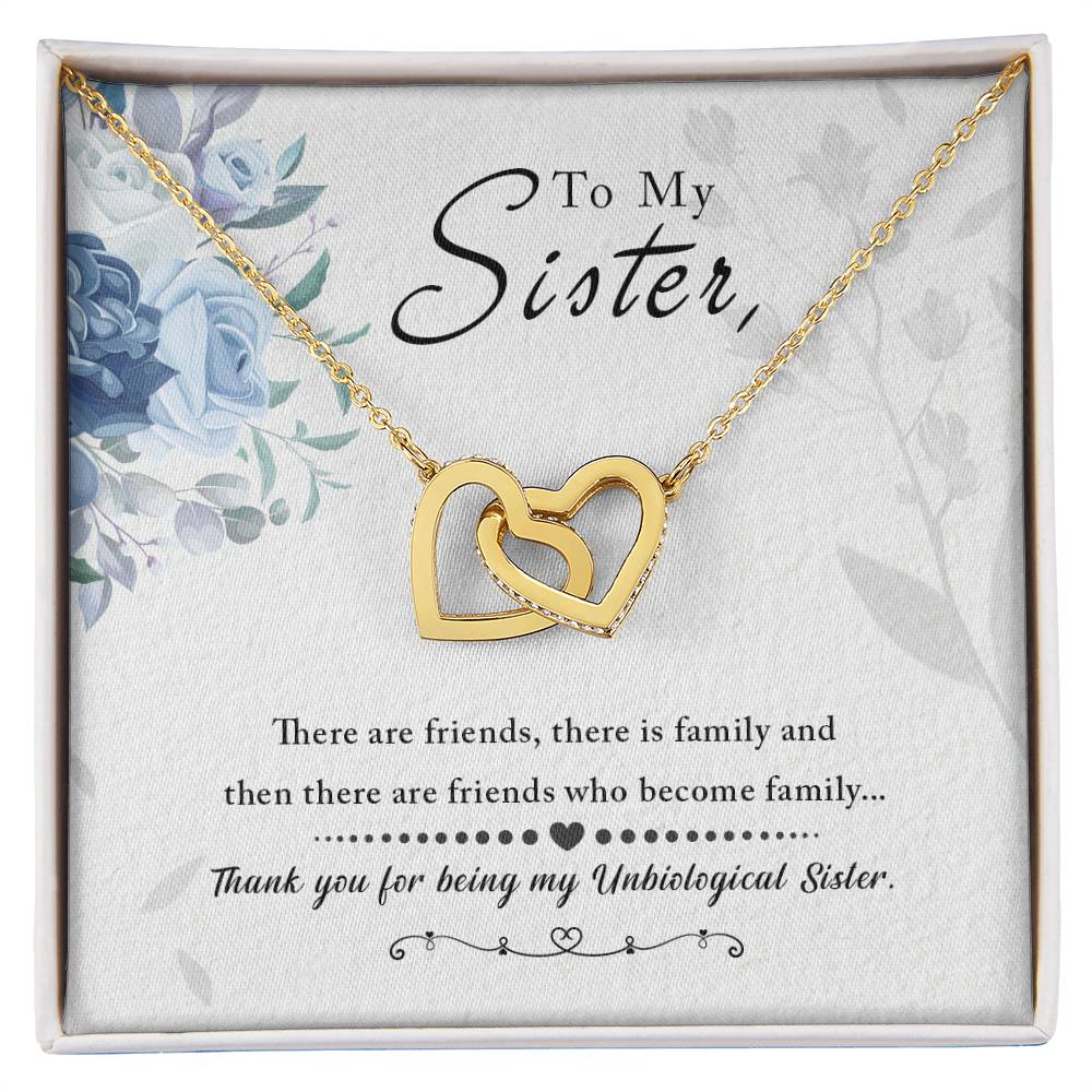 To My Sister - Interlocking Hearts Necklace - Marlofy.com