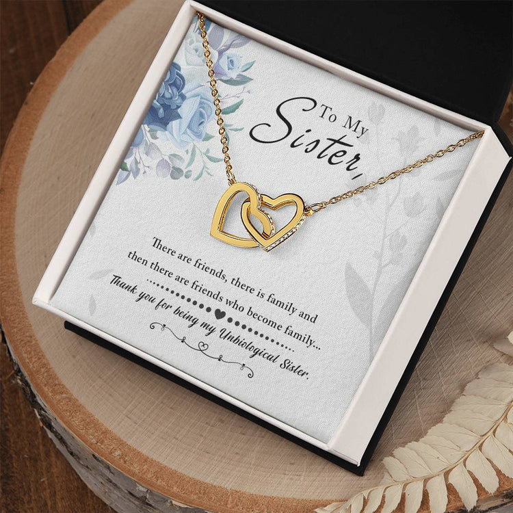 To My Sister - Interlocking Hearts Necklace - Marlofy.com