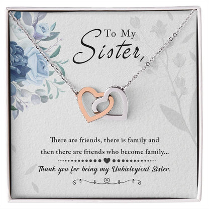 To My Sister - Interlocking Hearts Necklace - Marlofy.com