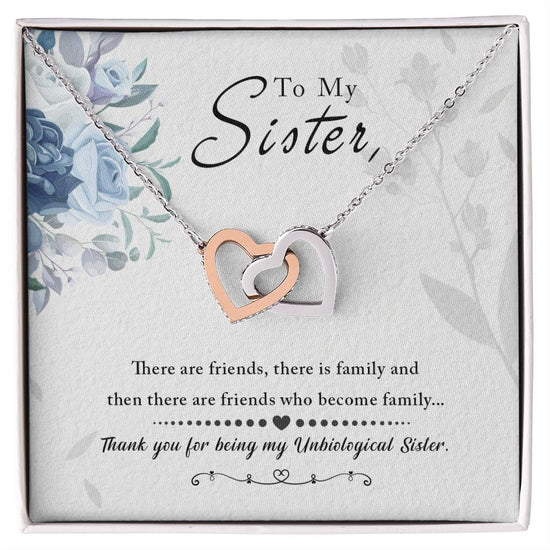 To My Sister - Interlocking Hearts Necklace - Marlofy.com