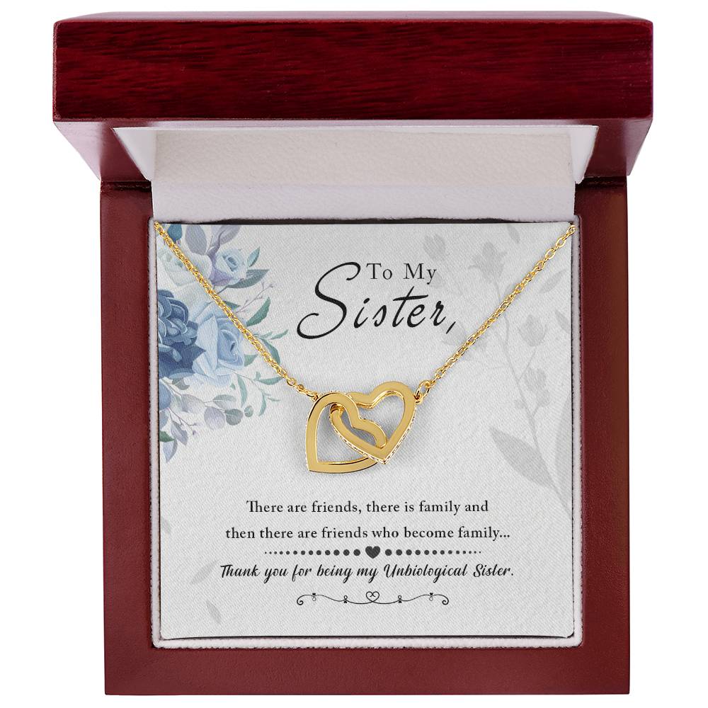 To My Sister - Interlocking Hearts Necklace - Marlofy.com