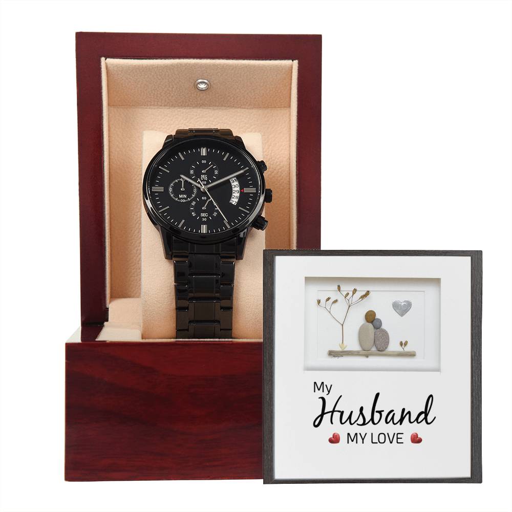 My Husband My Love - Black Chronograph Watch - Marlofy.com