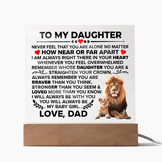 To My Daughter Braver – Acrylic Square - Marlofy.com