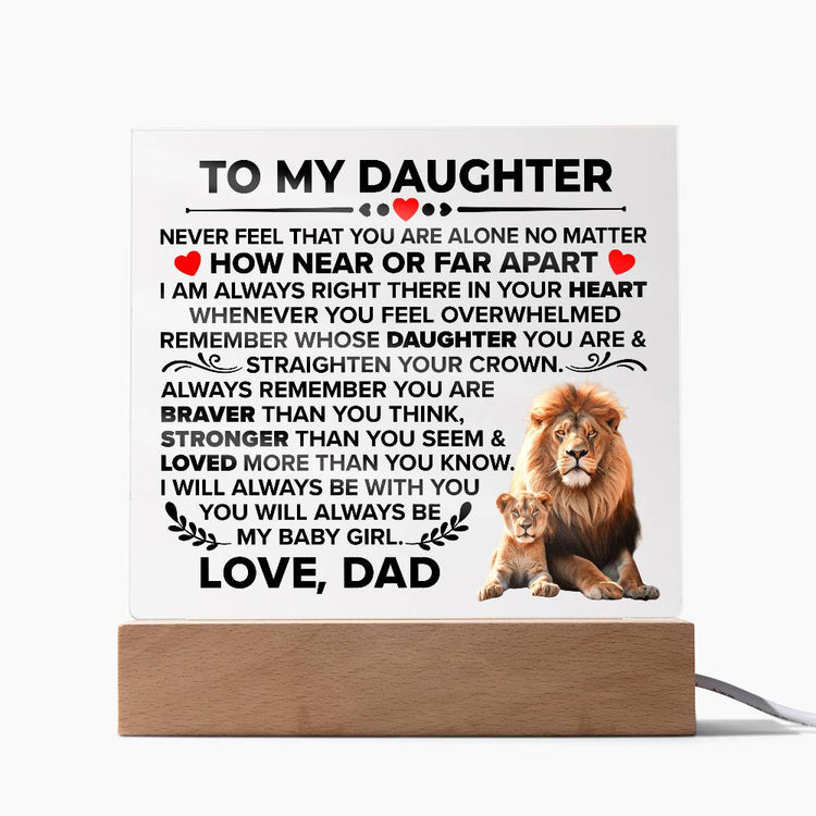 To My Daughter Braver – Acrylic Square - Marlofy.com
