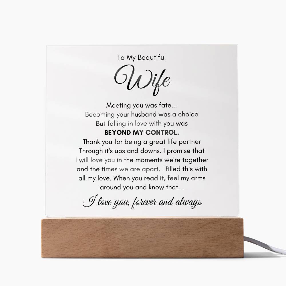 To My Wife Fate – Acrylic Square - Marlofy.com
