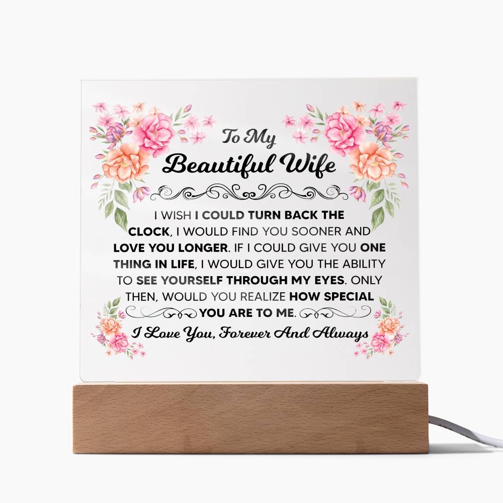 To My Beautiful Wife – Acrylic Square - Marlofy.com