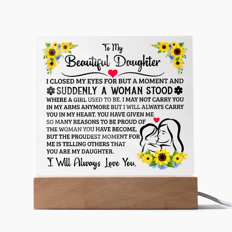 To My Daughter – Acrylic Square - Marlofy.com