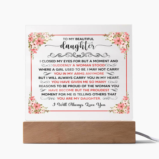 To My Beautiful Daughter – Acrylic Square - Marlofy.com