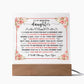 To My Beautiful Daughter – Acrylic Square - Marlofy.com