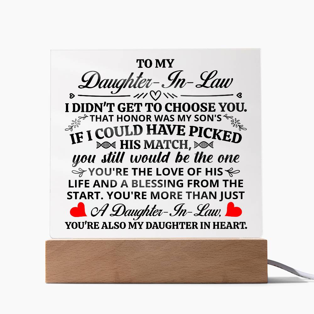 To My Daughter-in-Law Honor – Acrylic Square - Marlofy.com