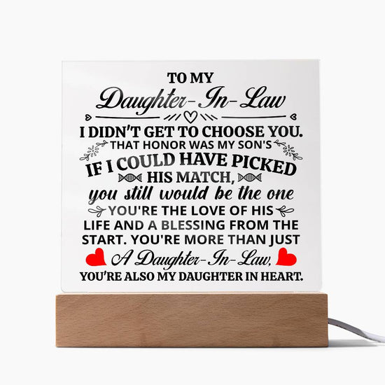 To My Daughter-in-Law Honor – Acrylic Square - Marlofy.com