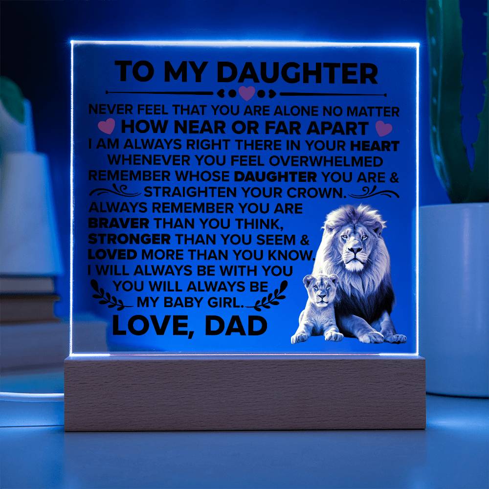 To My Daughter Braver – Acrylic Square - Marlofy.com