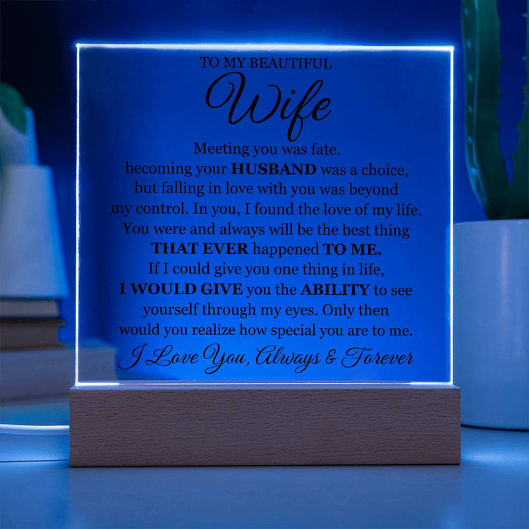 To My Beautiful Wife (Printed) – Acrylic Square - Marlofy.com