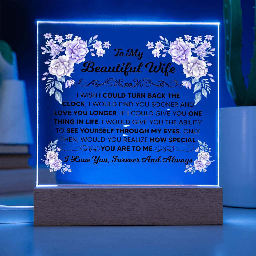 To My Beautiful Wife – Acrylic Square - Marlofy.com